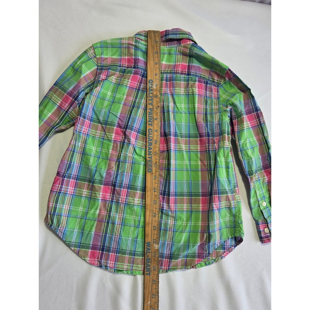 Ralph Lauren Boys Green Pink Madras Plaid Button Down Shirt Size 5 Long Sleeve - Picture 5 of 6